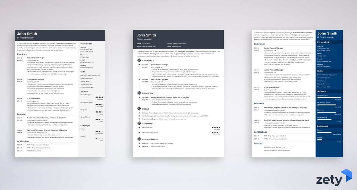 A view from the Zety resume builder displaying how it fills in the job history section plus a collection of pre-crafted resume descriptions proposed for the particular occupation.