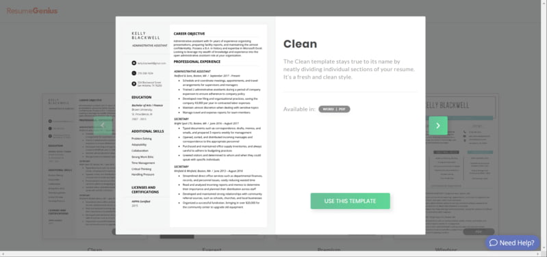 Resume Genius online resume builder