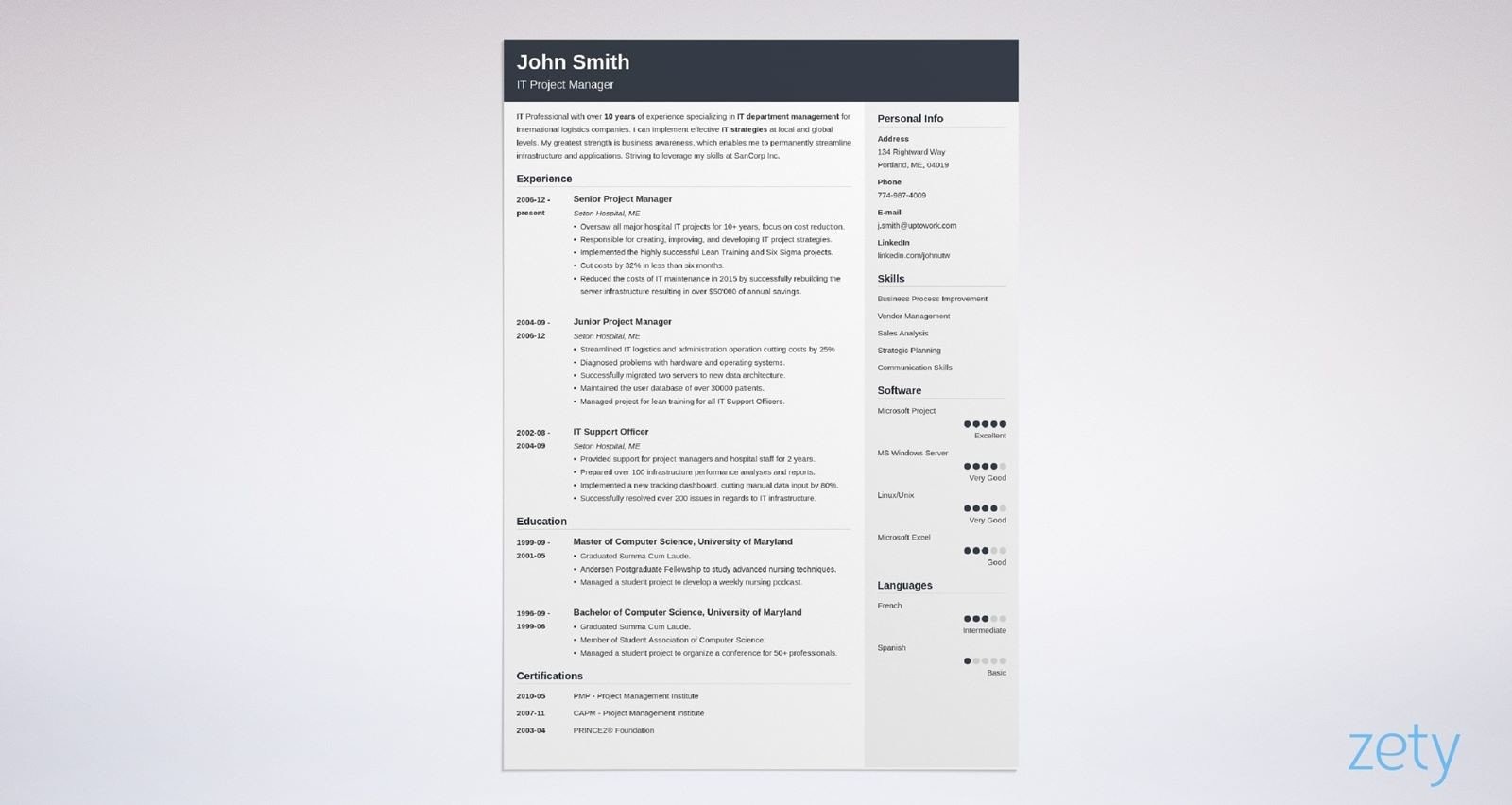 zety cv template free download