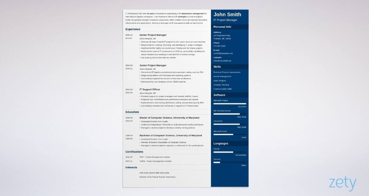 zety curriculum template vitae Download [Great Resume Top Templates to Best 14 in 2020