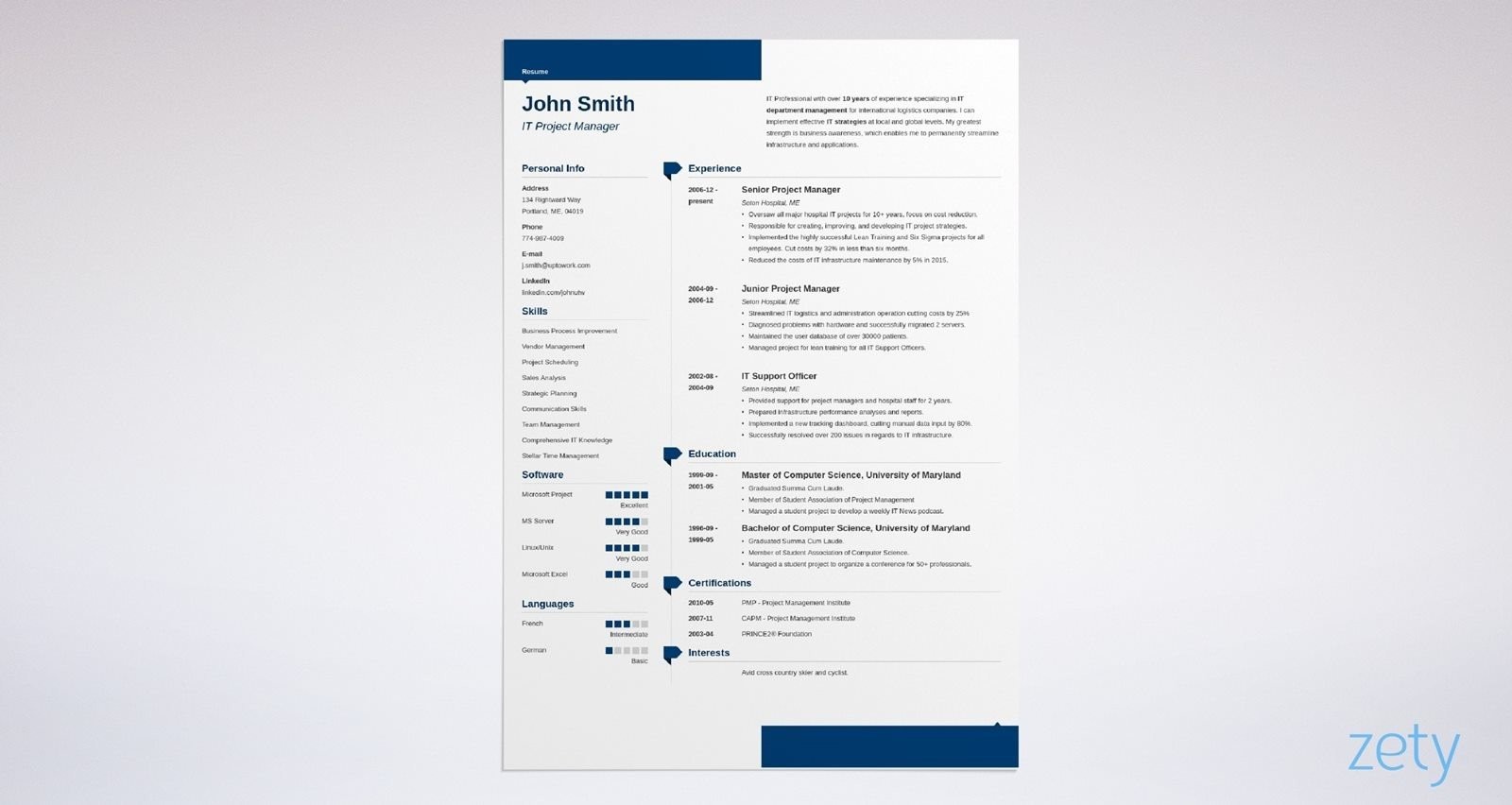 A view from the Zety CV builder displaying how it fills in the job history section plus a collection of pre-crafted resume descriptions proposed for the particular occupation.