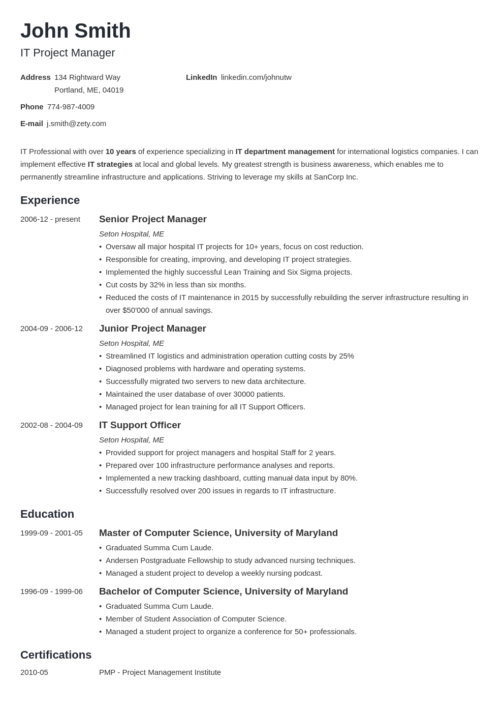 best zety resume template