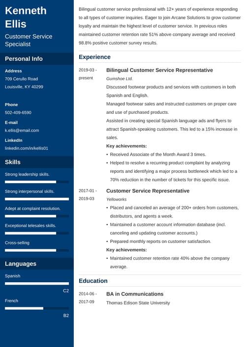 bilingual resume