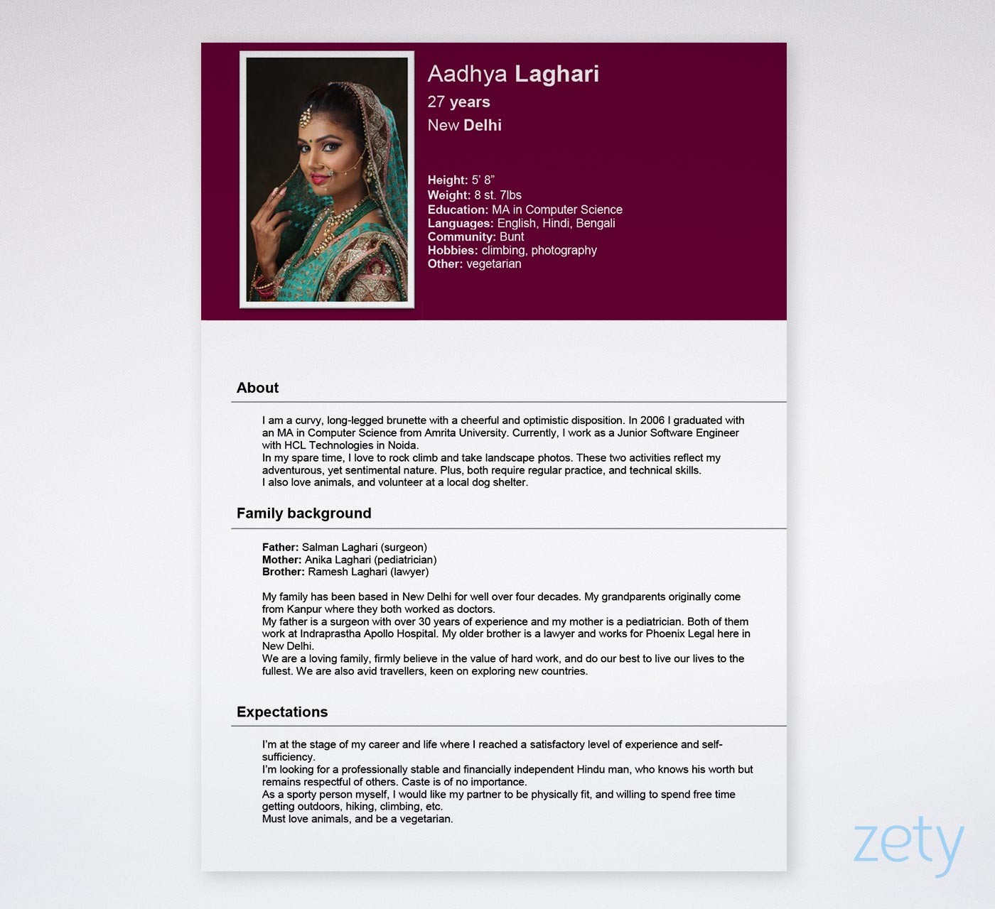 Free Biodata Templates for Marriage and Job Format