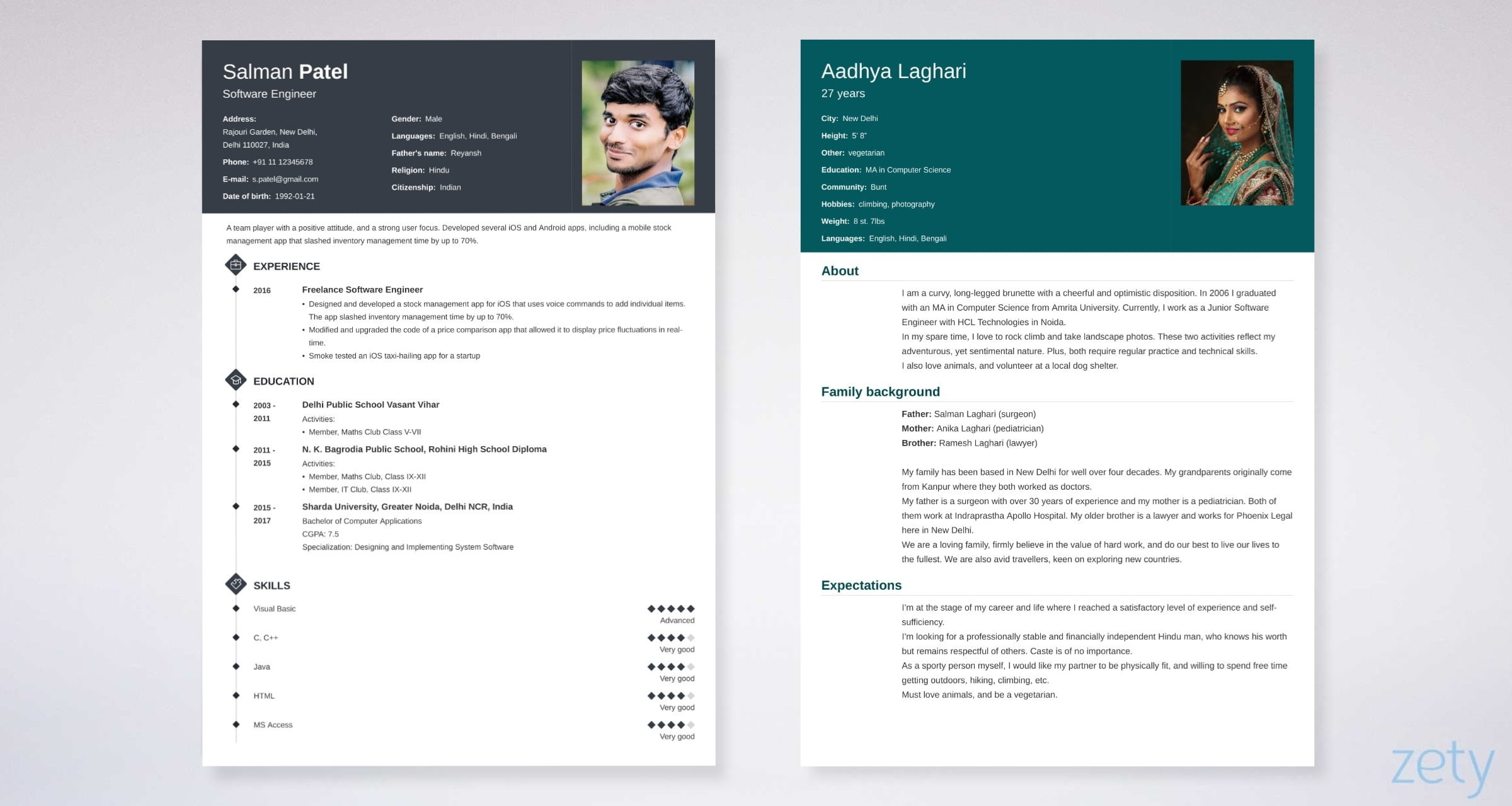 Biodata Format For Marriage Job Download Ms Word Form