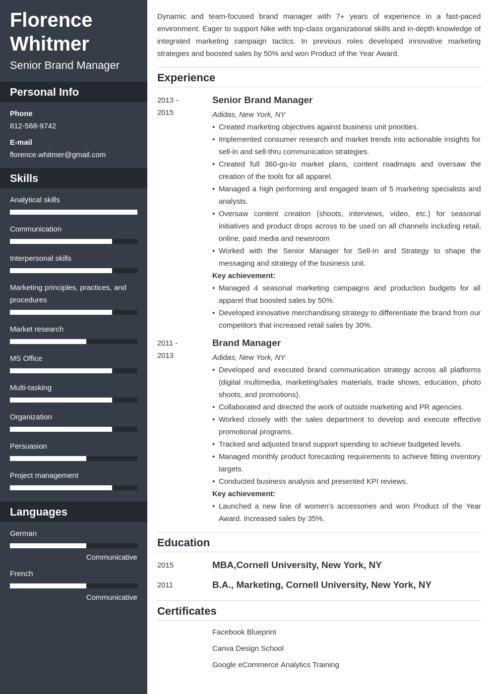 brand manager resume example template cascade