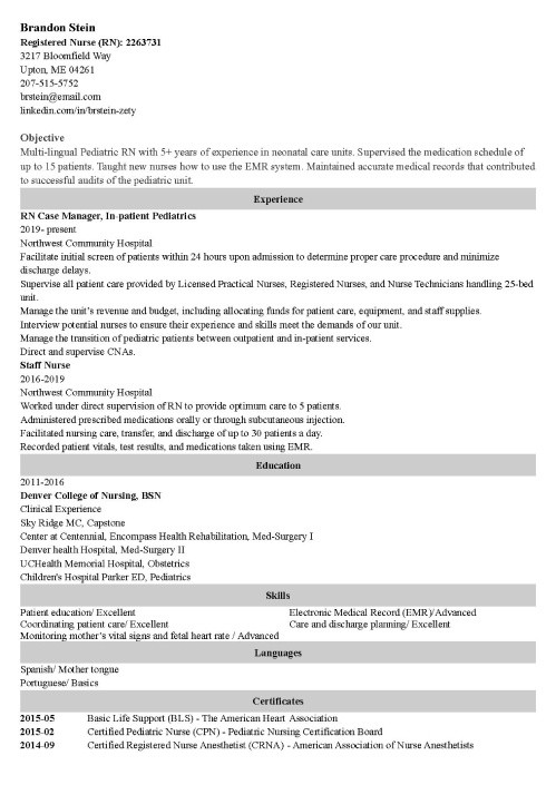 bad  resume example