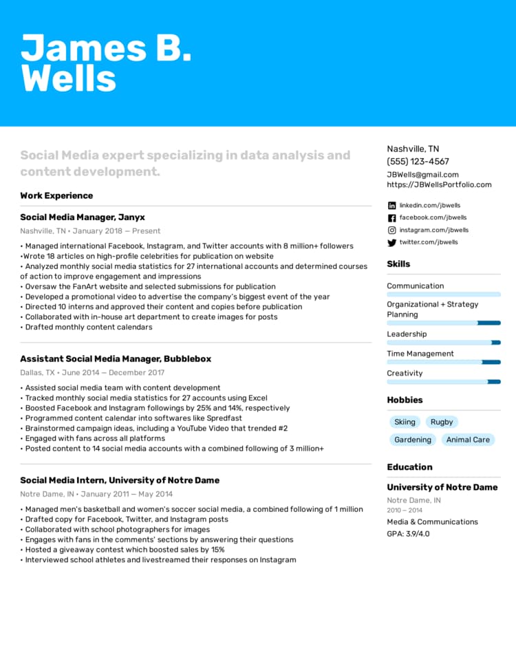 Easy Resume Burnside Resume Template