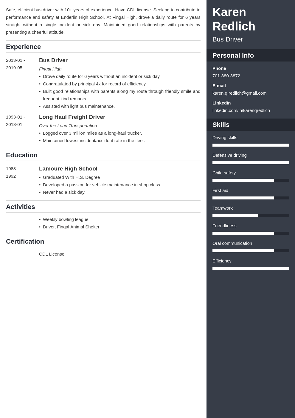 bus driver resume example template enfold