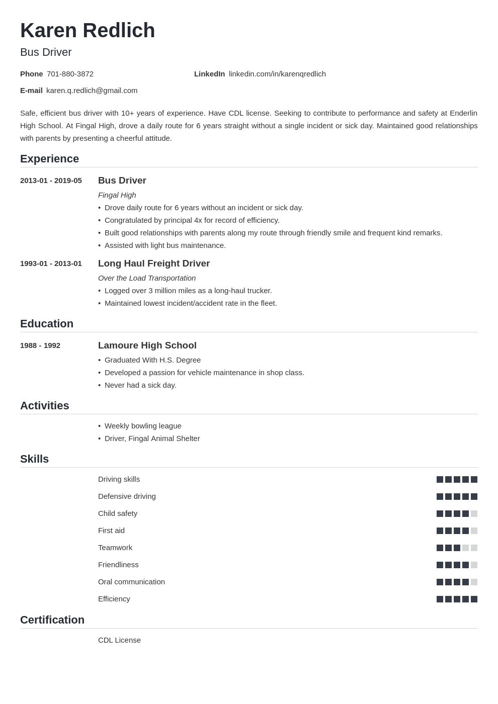bus driver resume example template nanica