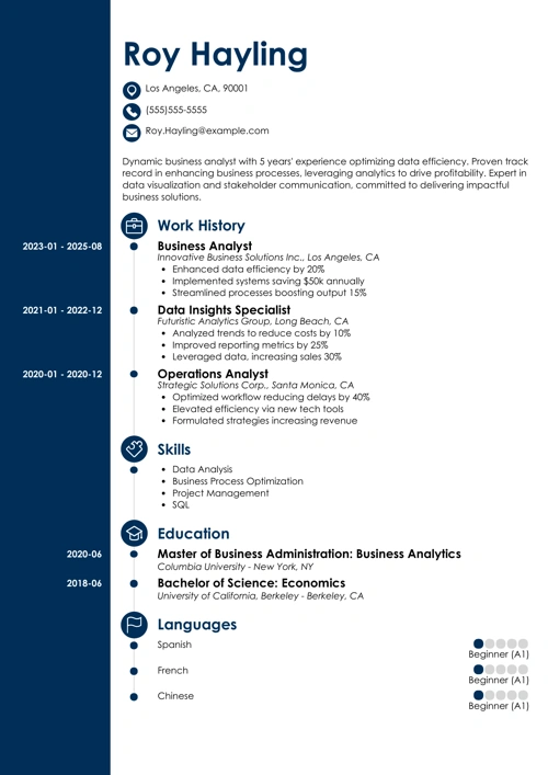 business analyst resume templates