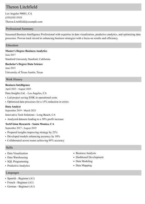 sample resume example