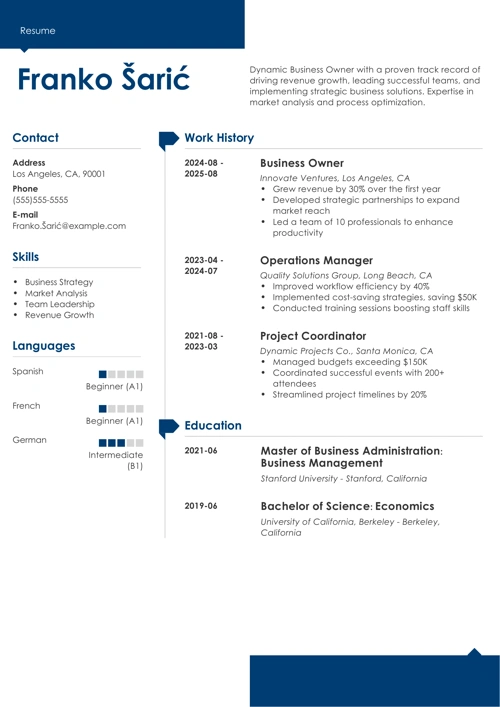 sample resume example