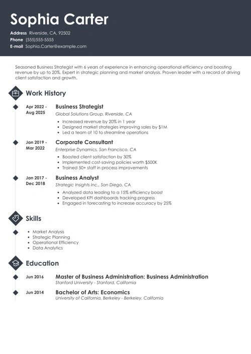 Business resume example