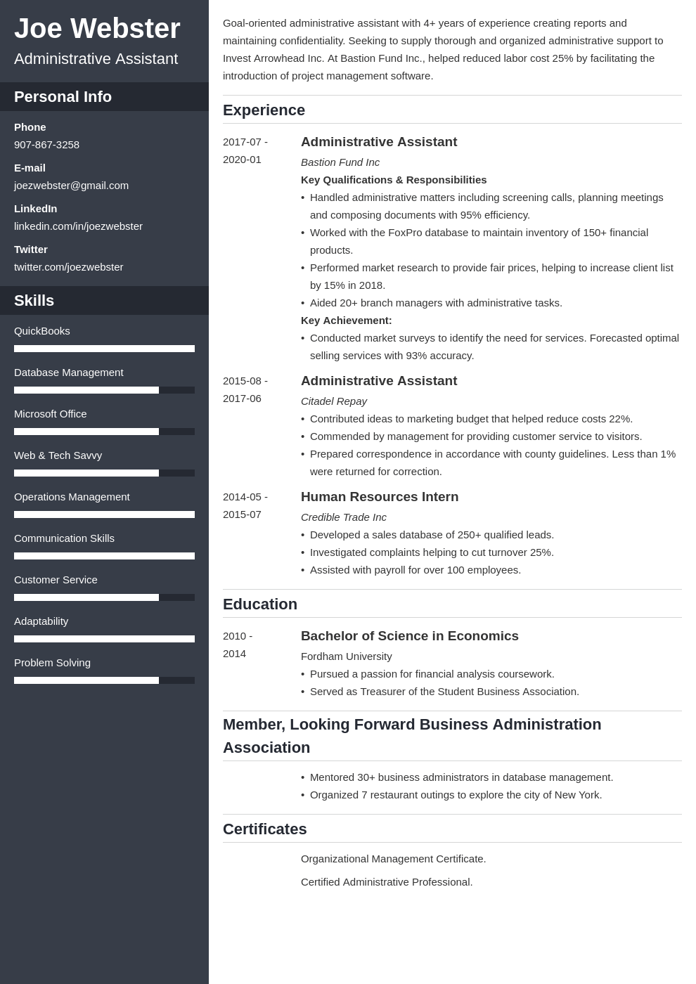business administration resume example template cascade