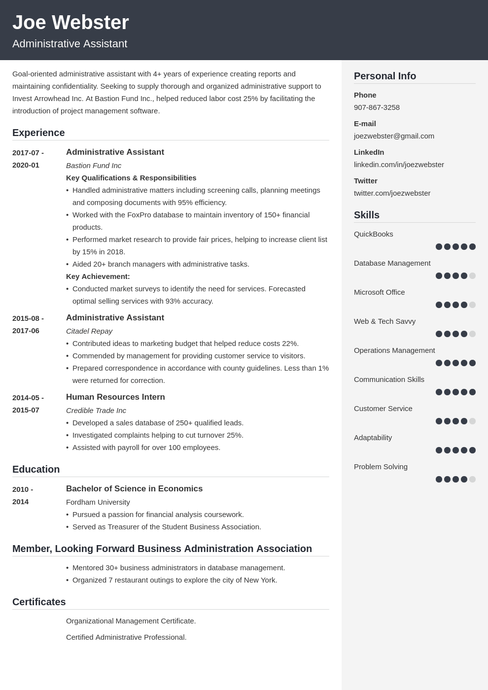 business administration resume example template cubic