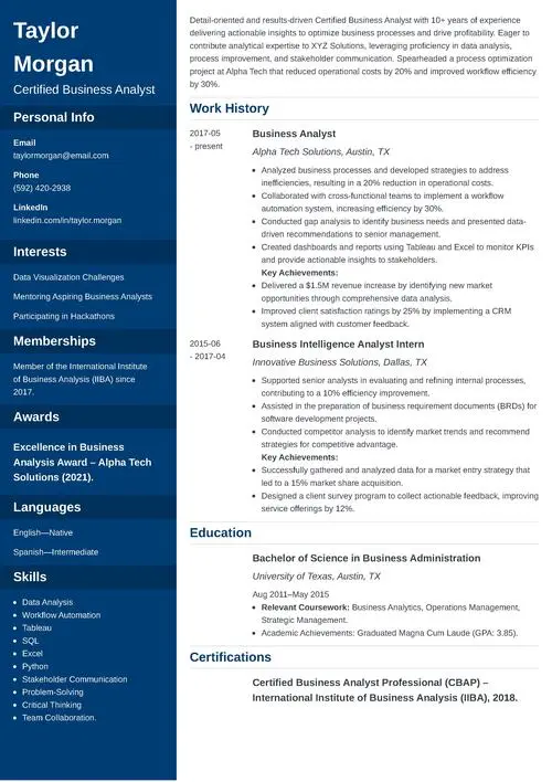 Top 15 Business Analyst Skills For A Resume