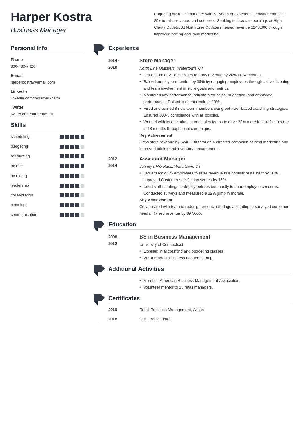 business manager resume example template muse