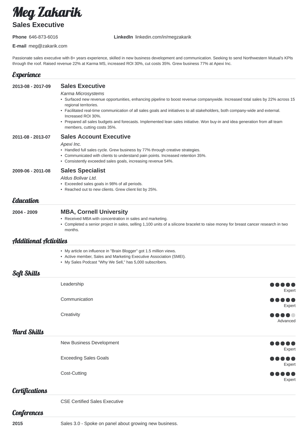 Business Resume Template (20+ Professional Examples)
