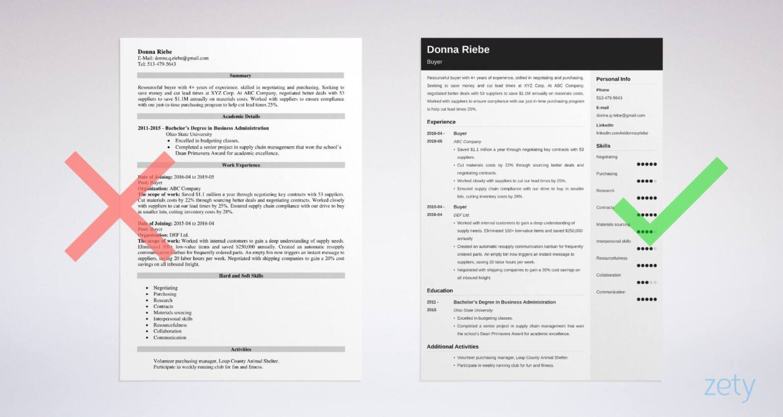 buyer resume templates