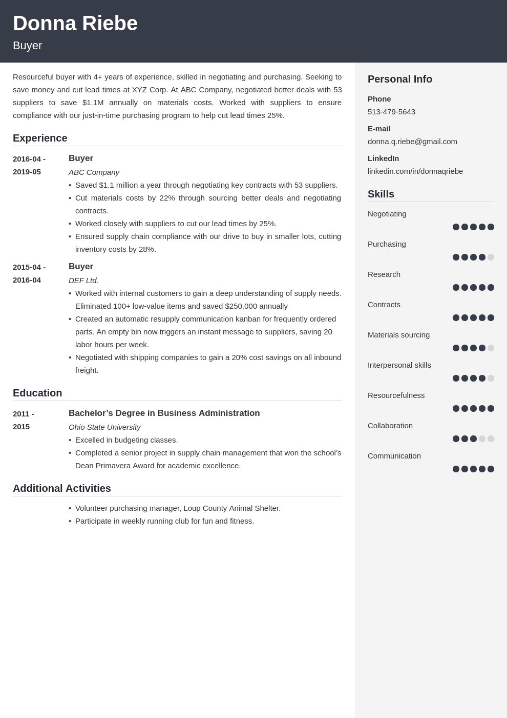 Buyer Resume Sample (20+ Examples & Tips)