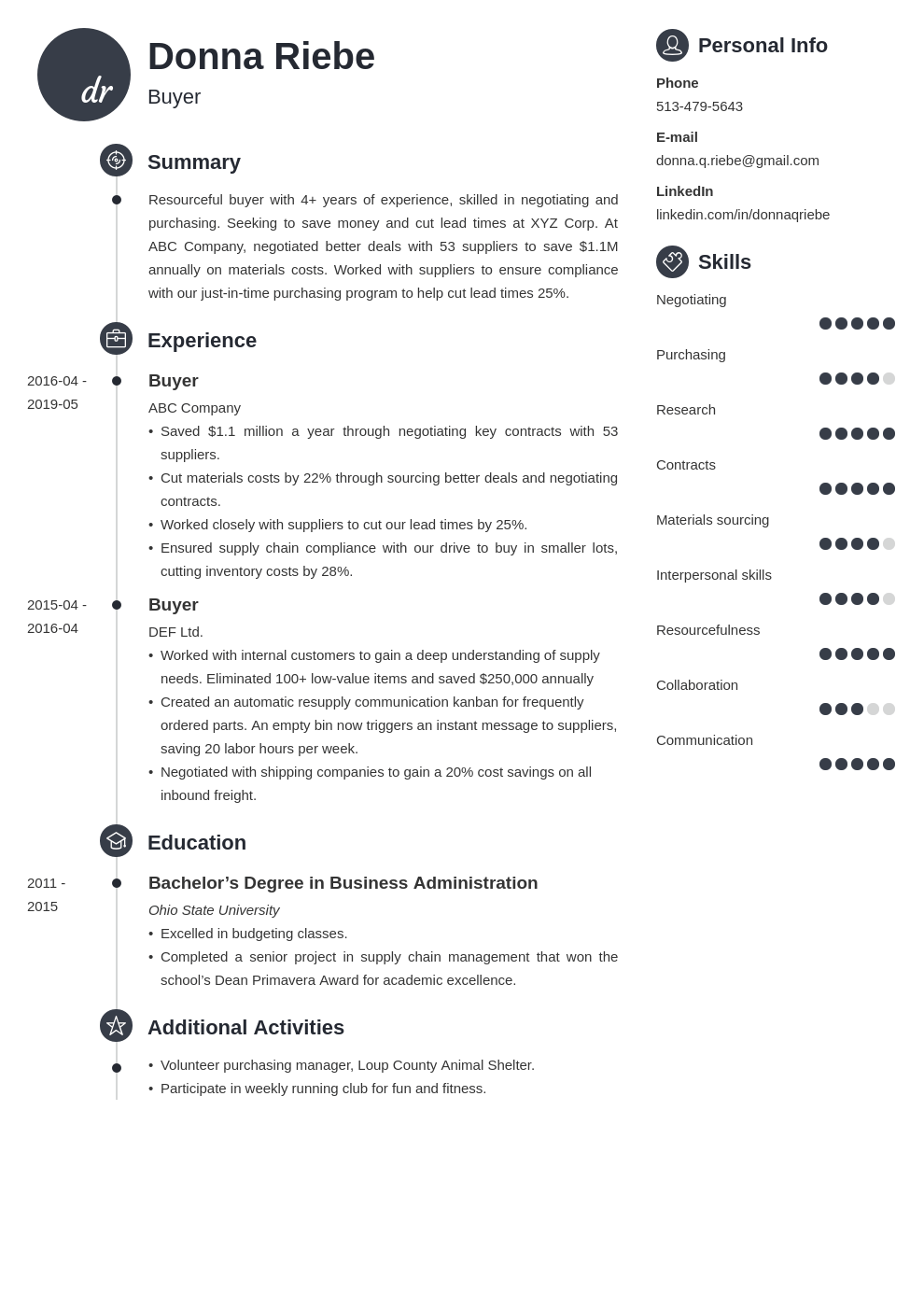 buyer-resume-template