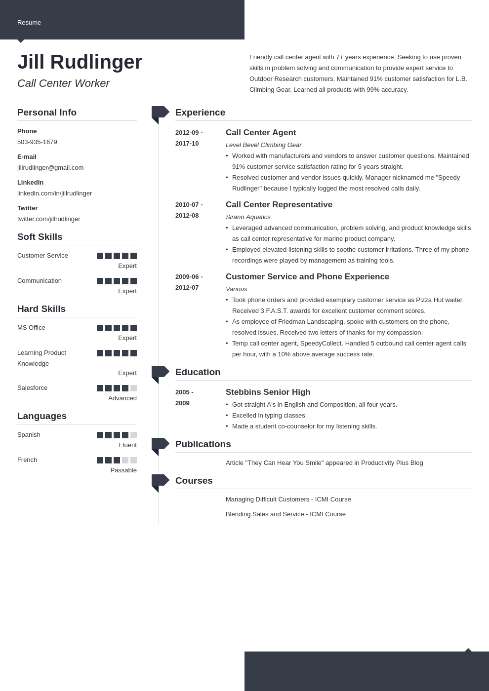 call center resume example template modern