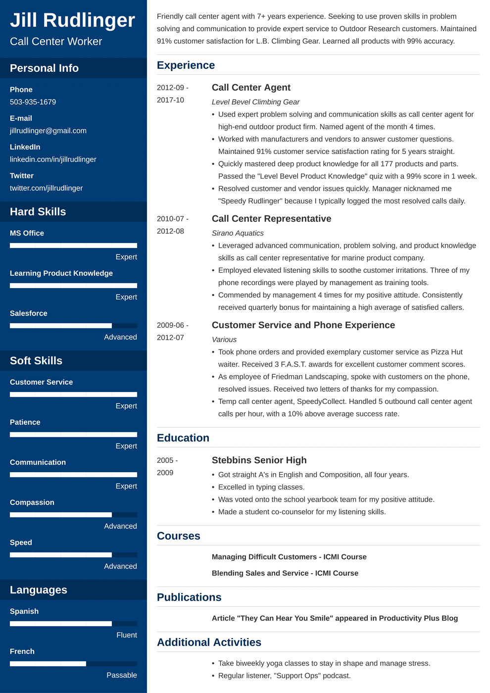 4 Call Center Resume Examples & Templates for 2024