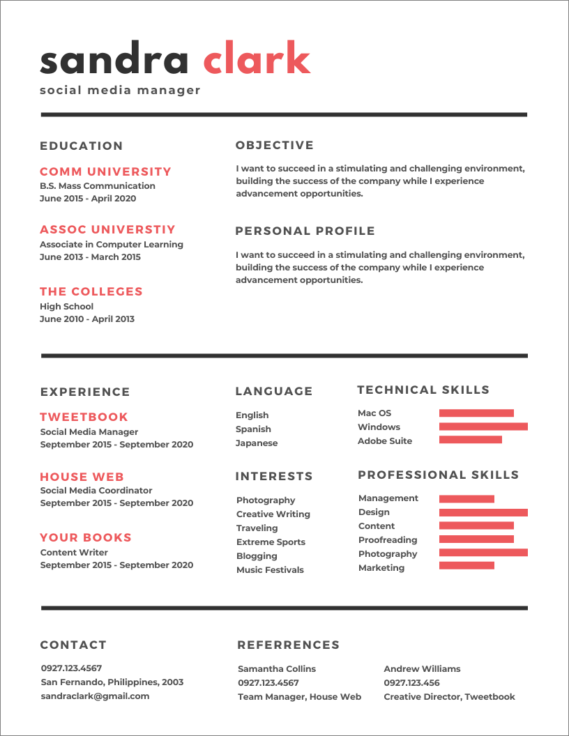 canva resume