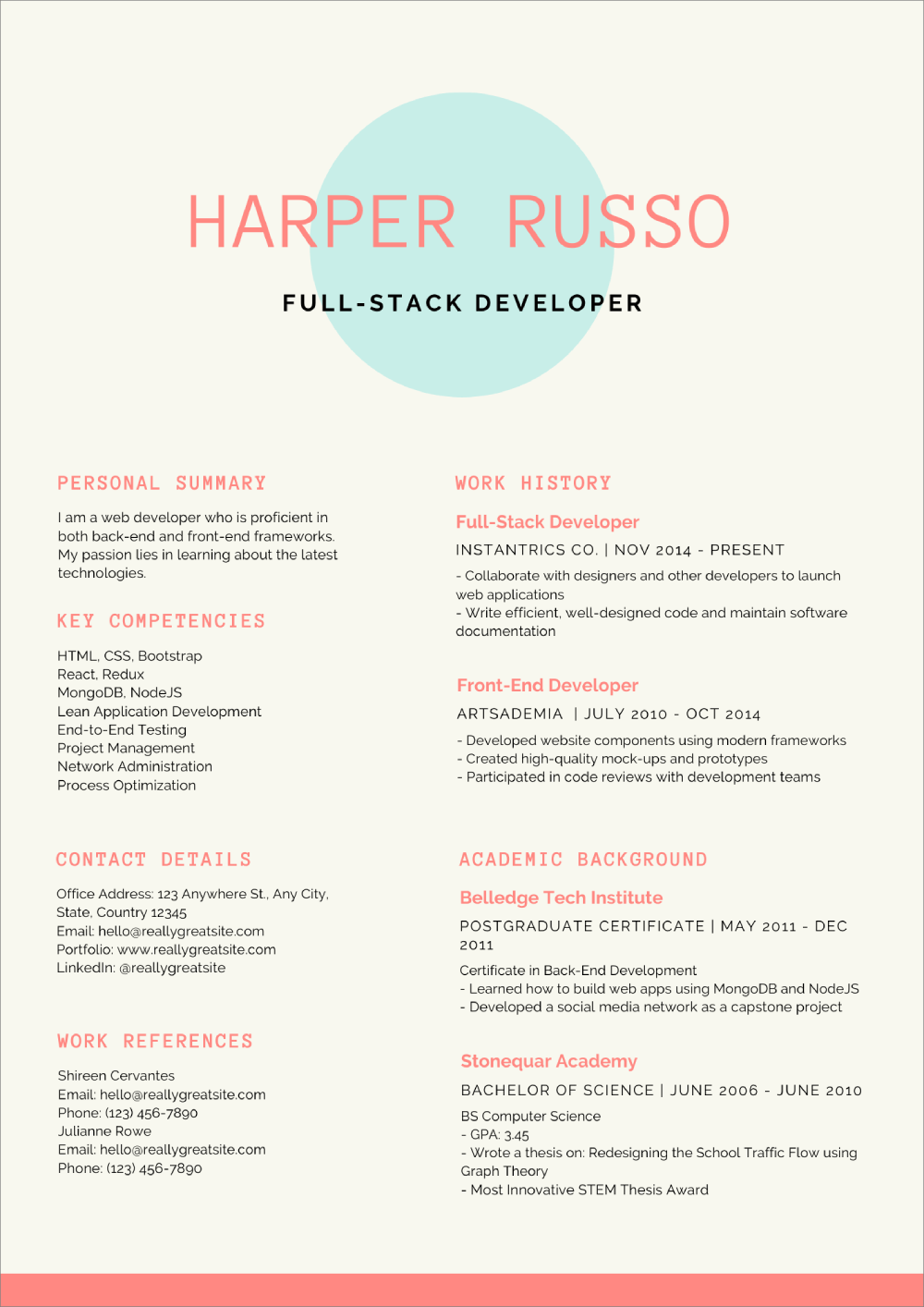 canva resume