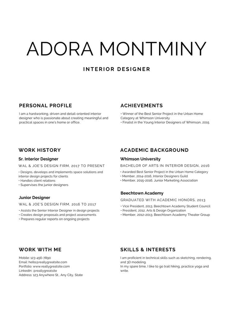 Black and White Minimalist Resume by Canva Creative Studio