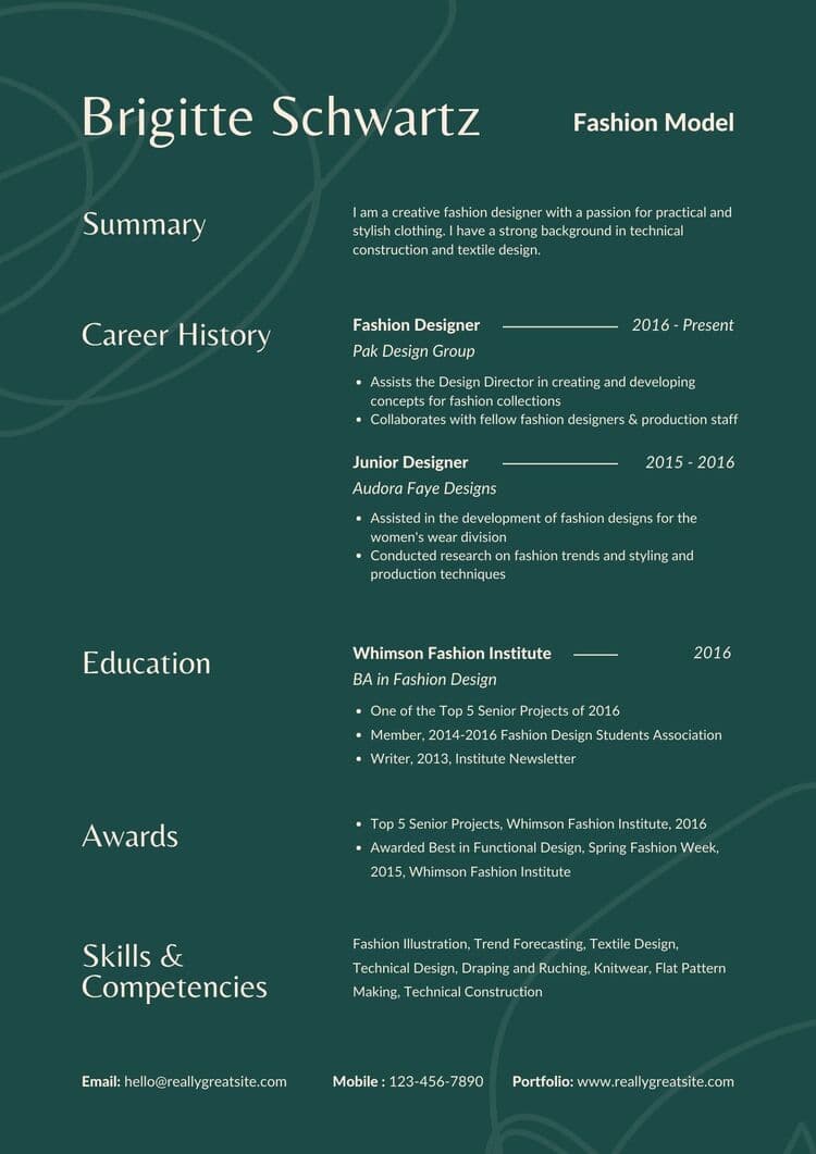 Green and White Modern Resume by Canva Creative Studio