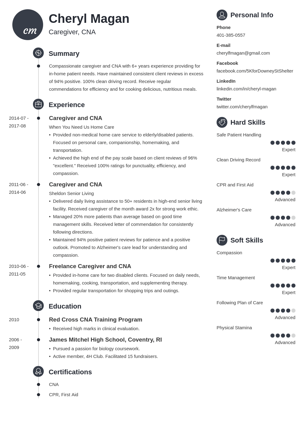 caregiver resume example template primo