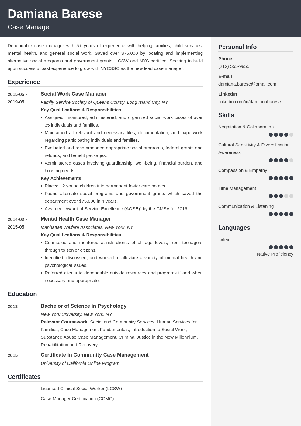 case manager resume example template cubic