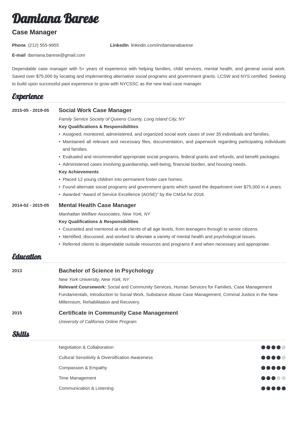 Case Manager Resume Samples [Objective & Job Description]