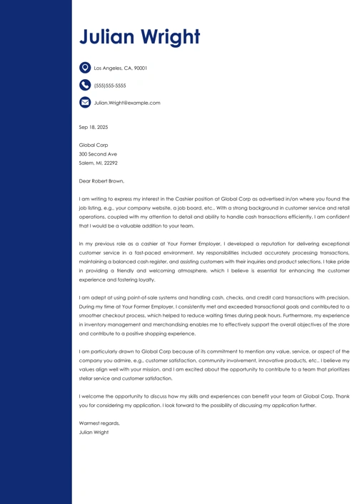 sample cover letter example