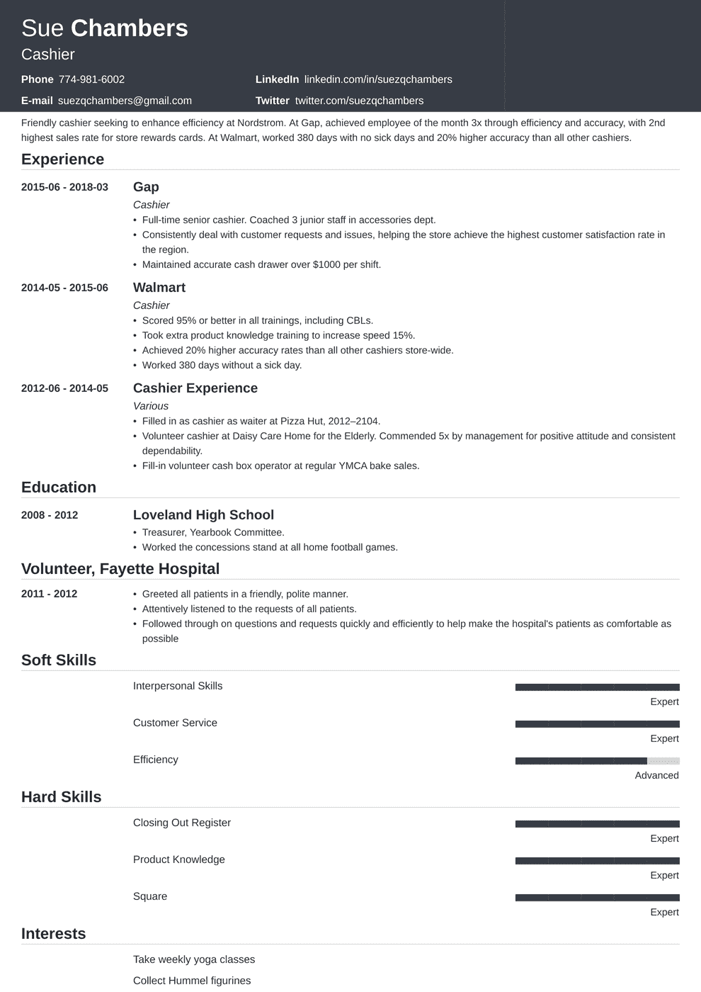 Cashier Resume Samples And Complete Writing Guide 20 Examples