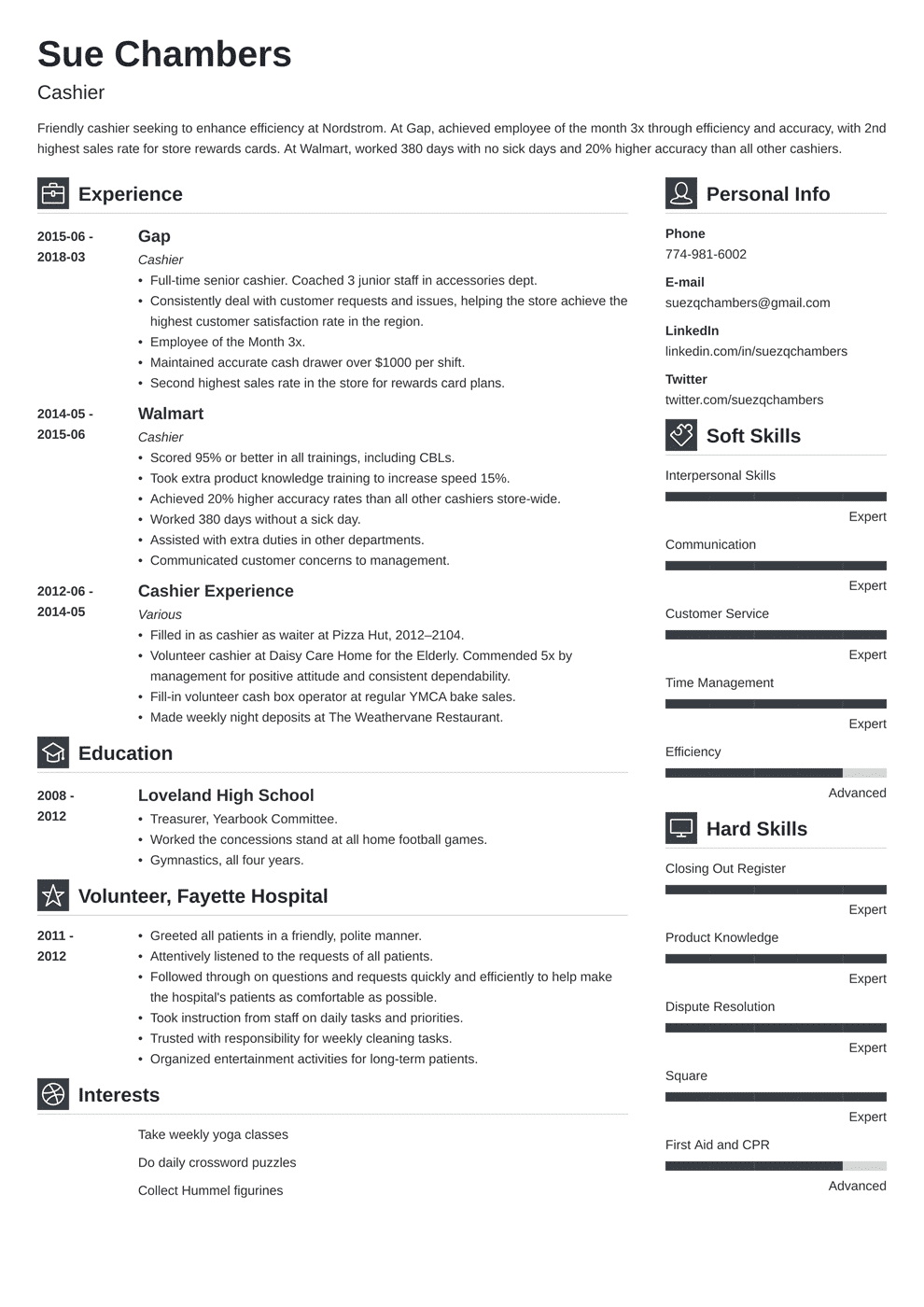 Cashier Resume Samples And Complete Writing Guide 20 Examples