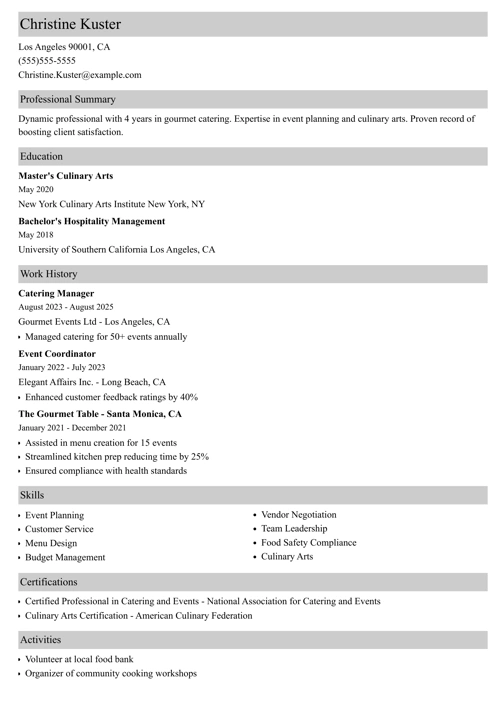 sample resume example