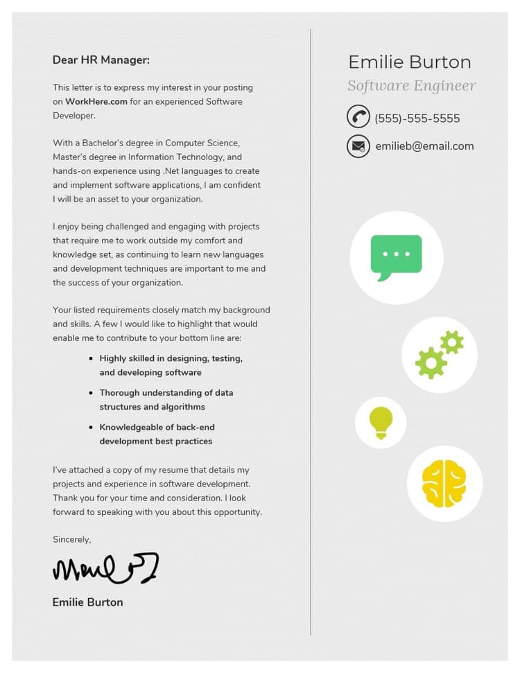 Character Cover Letter Template