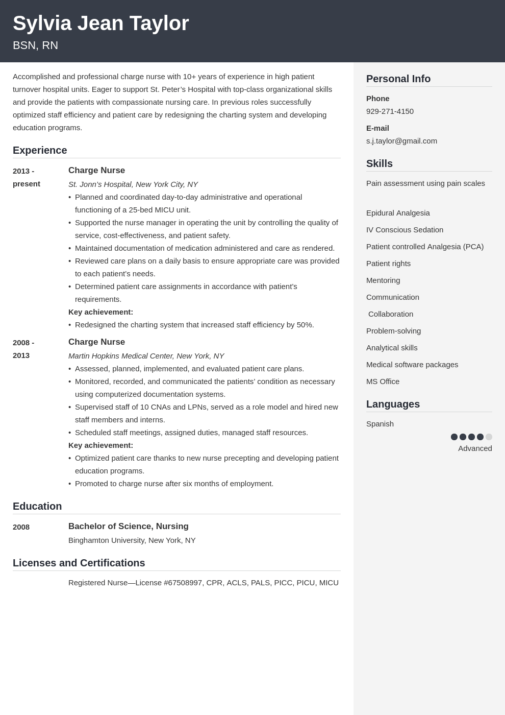 lvn charge nurse job description