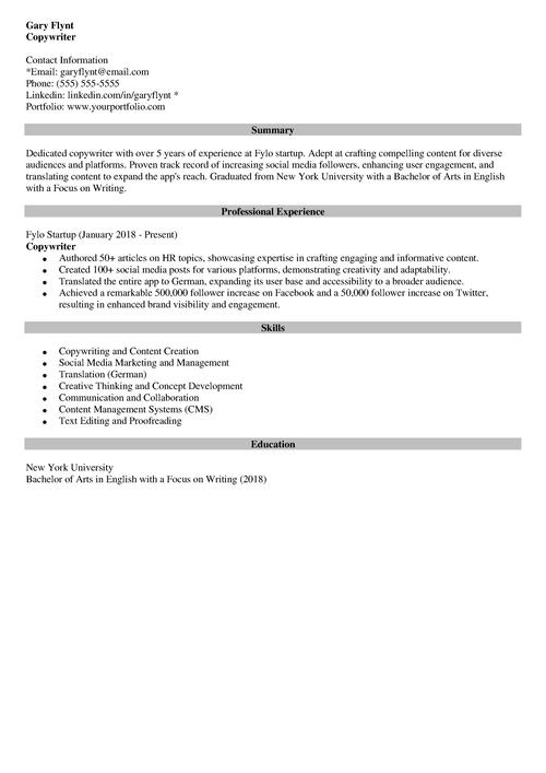 Resume Sample Made with Zety Resume Builder