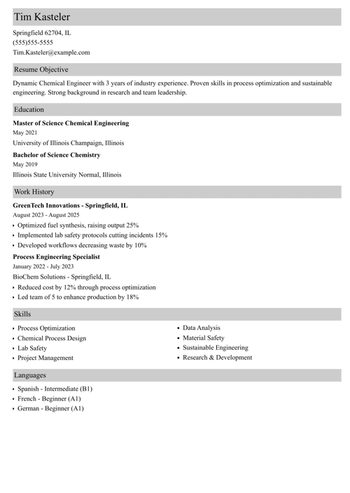sample resume example