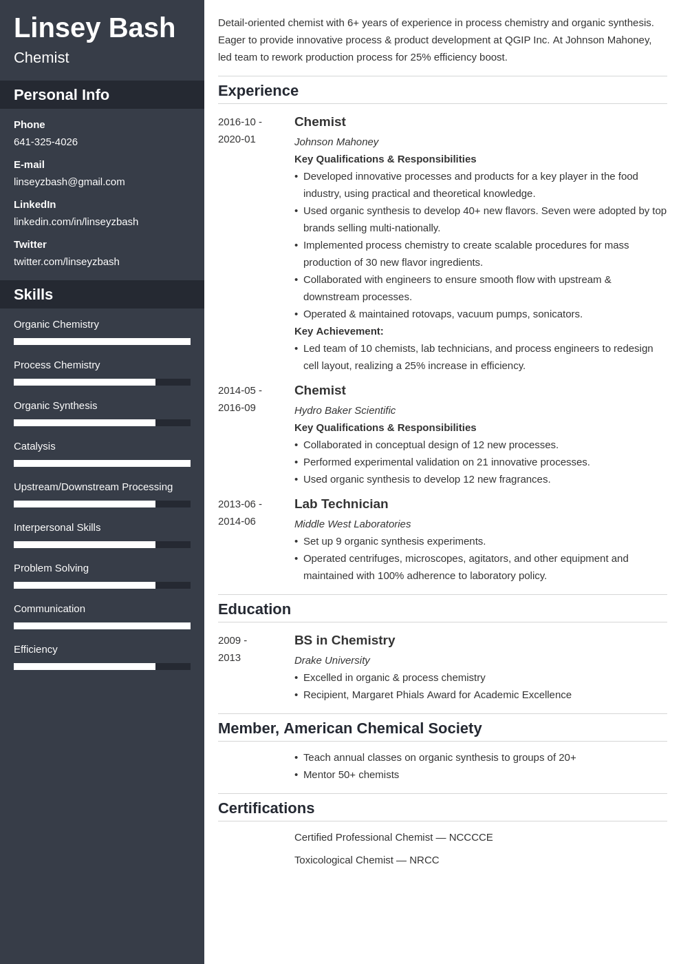 chemistry resume example template cascade