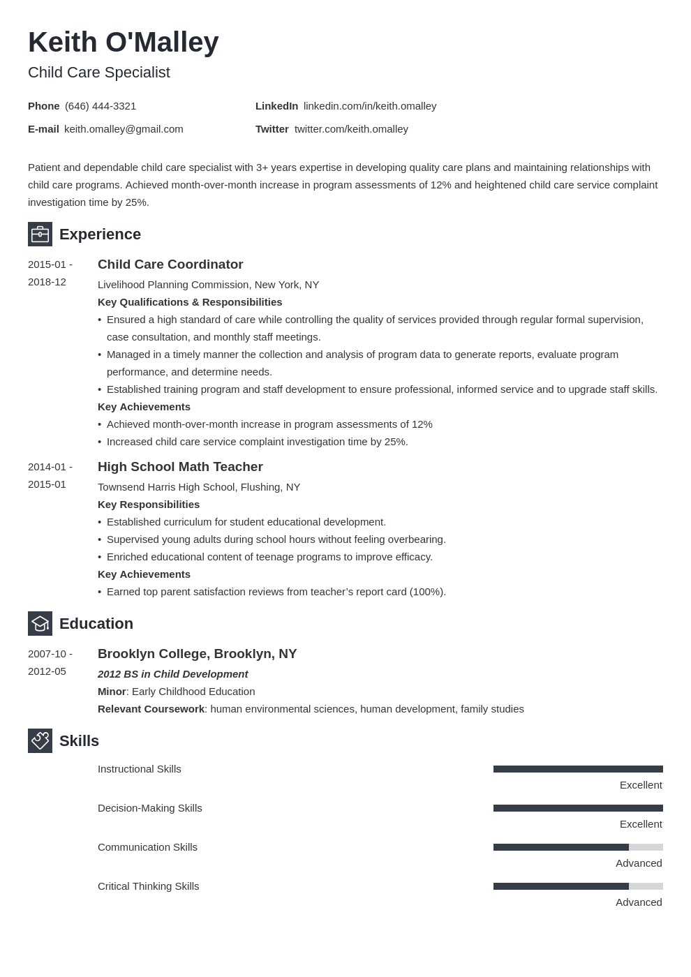 child care resume example template newcast