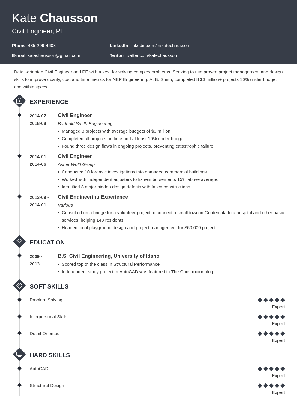 simple resume format for civil engineer fresher