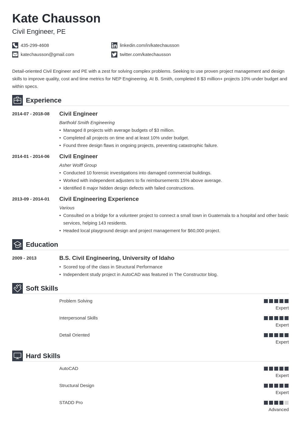 Civil Engineer Resume Examples & Writing Guide (+Template)