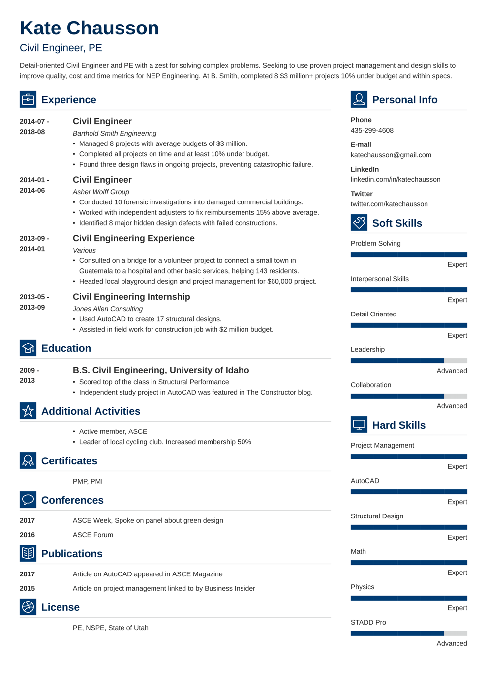 Civil Engineering Resume Sample And Complete Guide 20 Examples