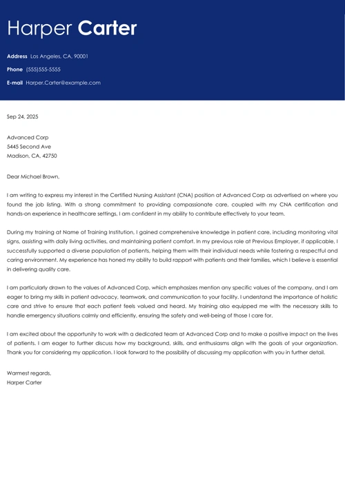 sample cover letter example