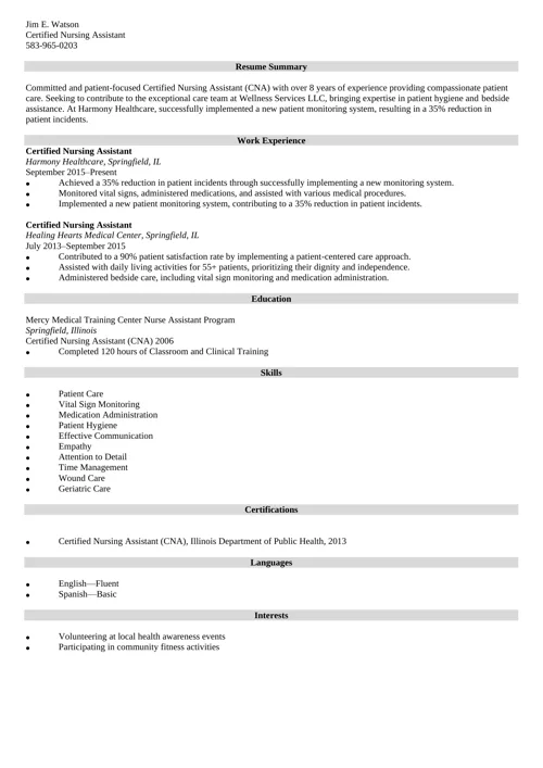 resume sample made with Zety resume builder